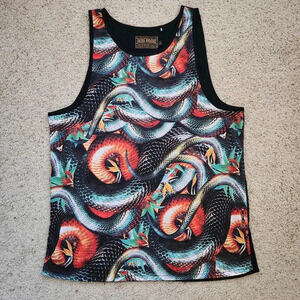 Akoo Snake Print Sleevless Shirt Size 4XL